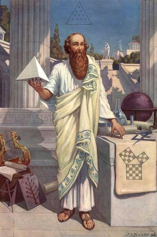 Pythagoras nổi tiếng với Định lý Pythagore.