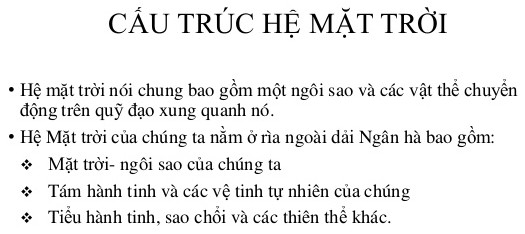 Cấu trúc của Hệ Mặt Trời
