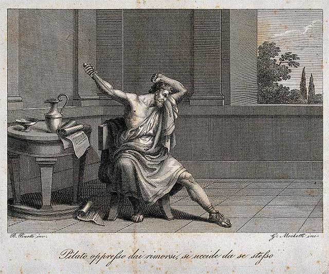 Tranh vẽ Pilate định tự sát sau khi bị thất sủng.